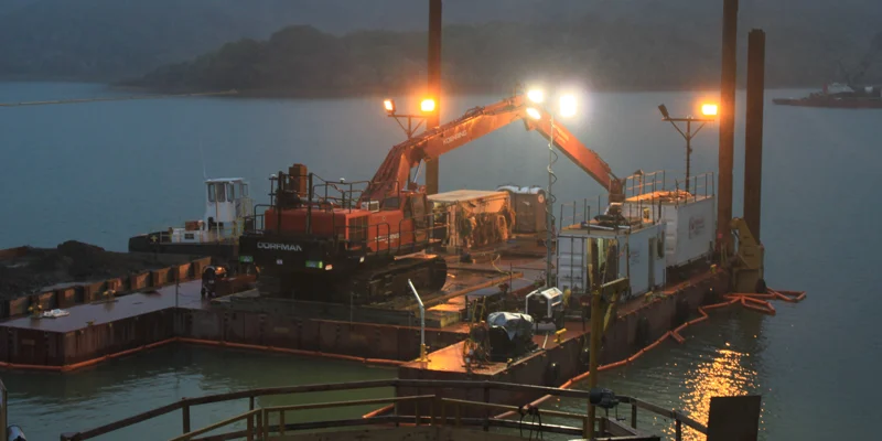 Hydro Project Image of a Barge in Dark Skies